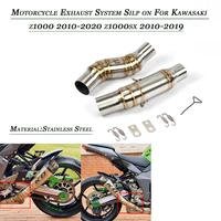 motorcycle middle link pipe left right side stainless steel system silp on for kawasaki z1000sx 2010 2019 z1000 2010 2020