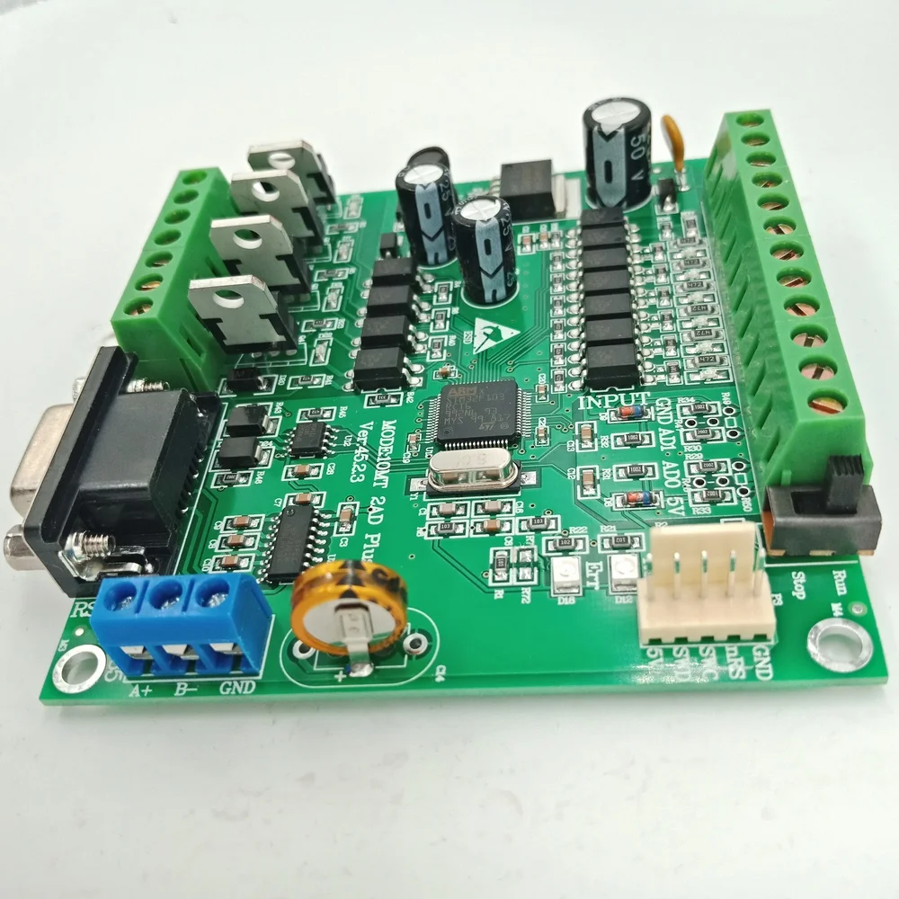 PLC FX2N 10MT STM32 MCU 6 вход 4 транзисторный выход 2 AD Модуль 0-10 В встроенный аккумулятор RTC контроллер двигателя DC 24 В