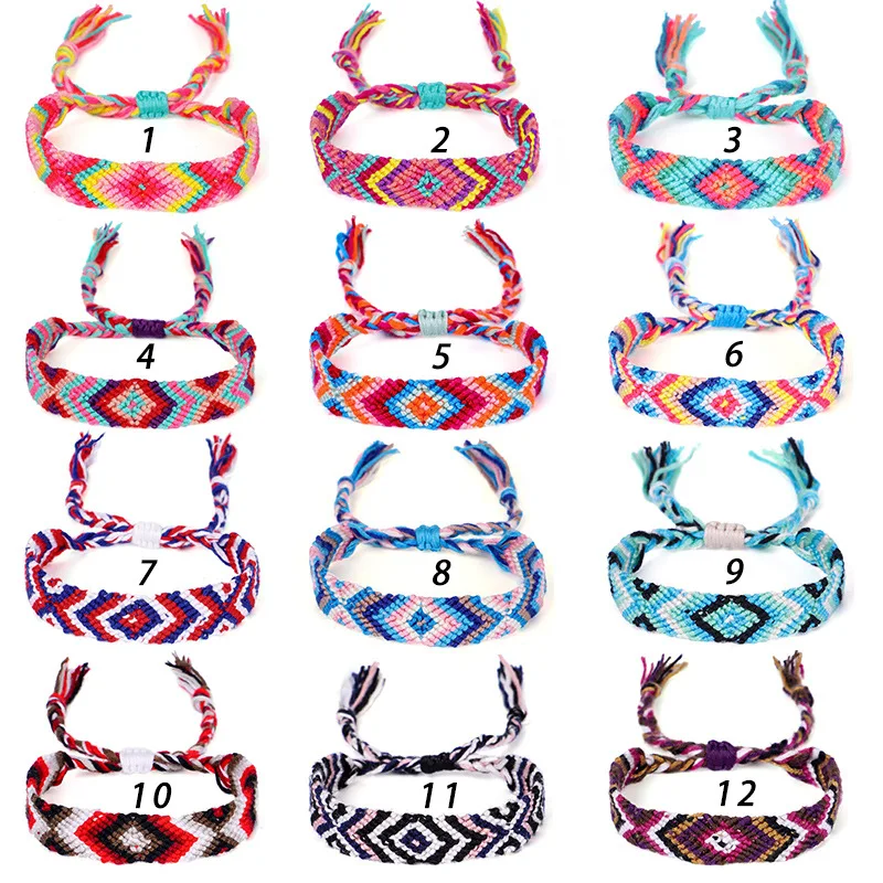 Красочные часы с плетеным ремешком хлопок счастливая Веревка Браслет Этнические