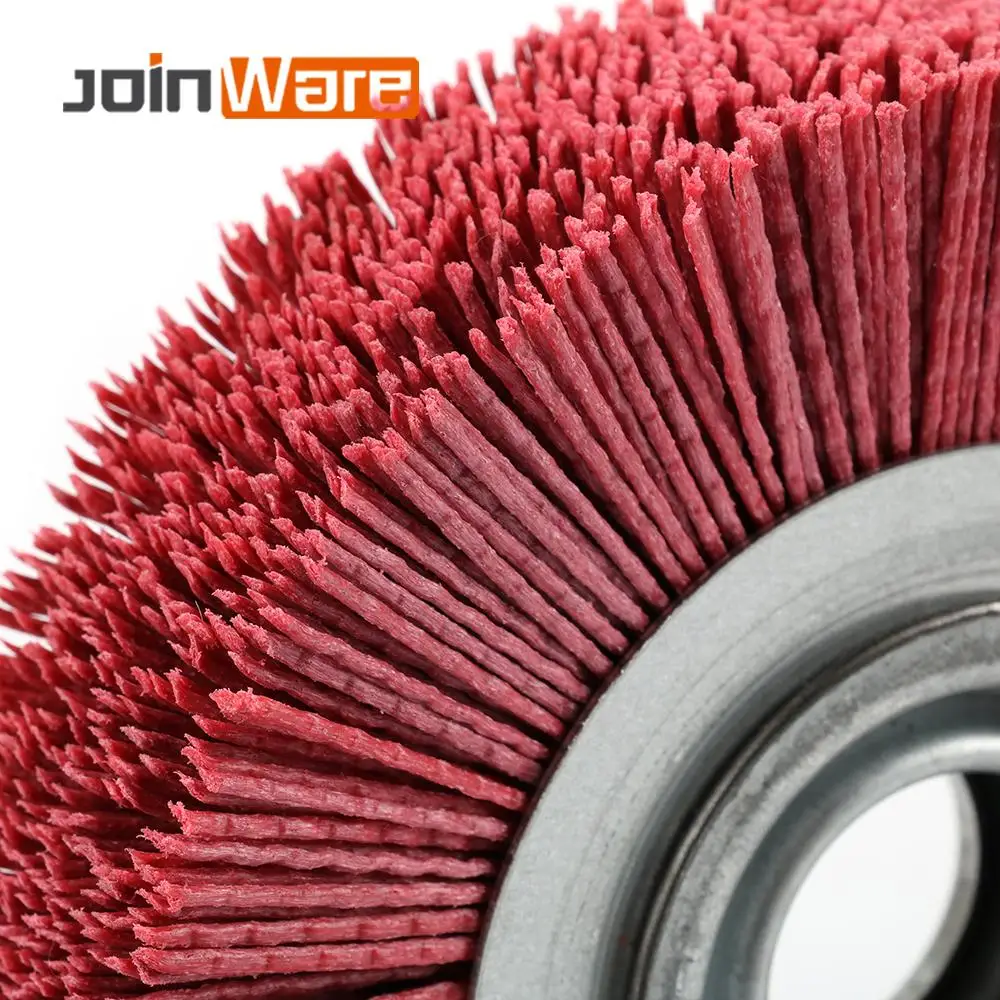 

150mm Nylon Wheel Brush Abrasive Wire Woodwork Polishing Brush Bench Grinder for Wood Furniture Metal 150X32X40mm 1Pc 80#