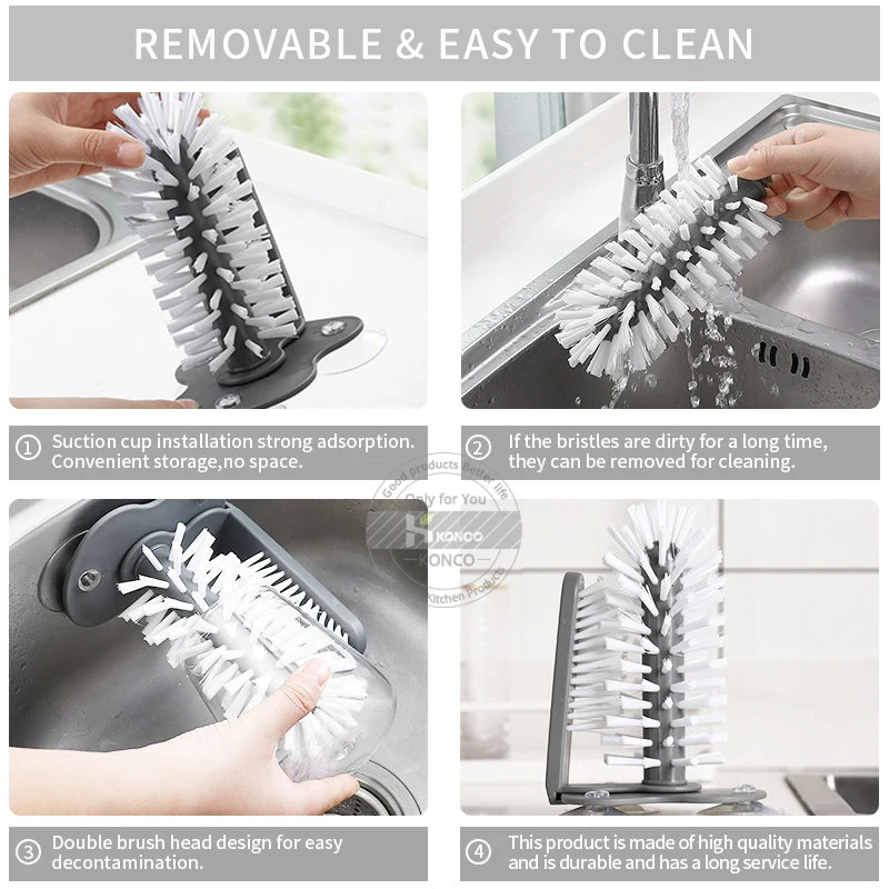 Konco креативная щетка для чистки стекла кухонные Бутылочки очистки кофе молока