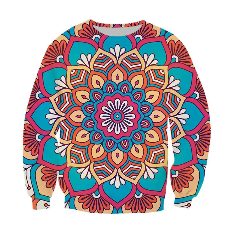 

Oversize Sweatshirts Male Mandala 3d Printed Streetwear Pullover Fashion Harajuku Tracksuit Long Sleeve Clothing Mens Clothes