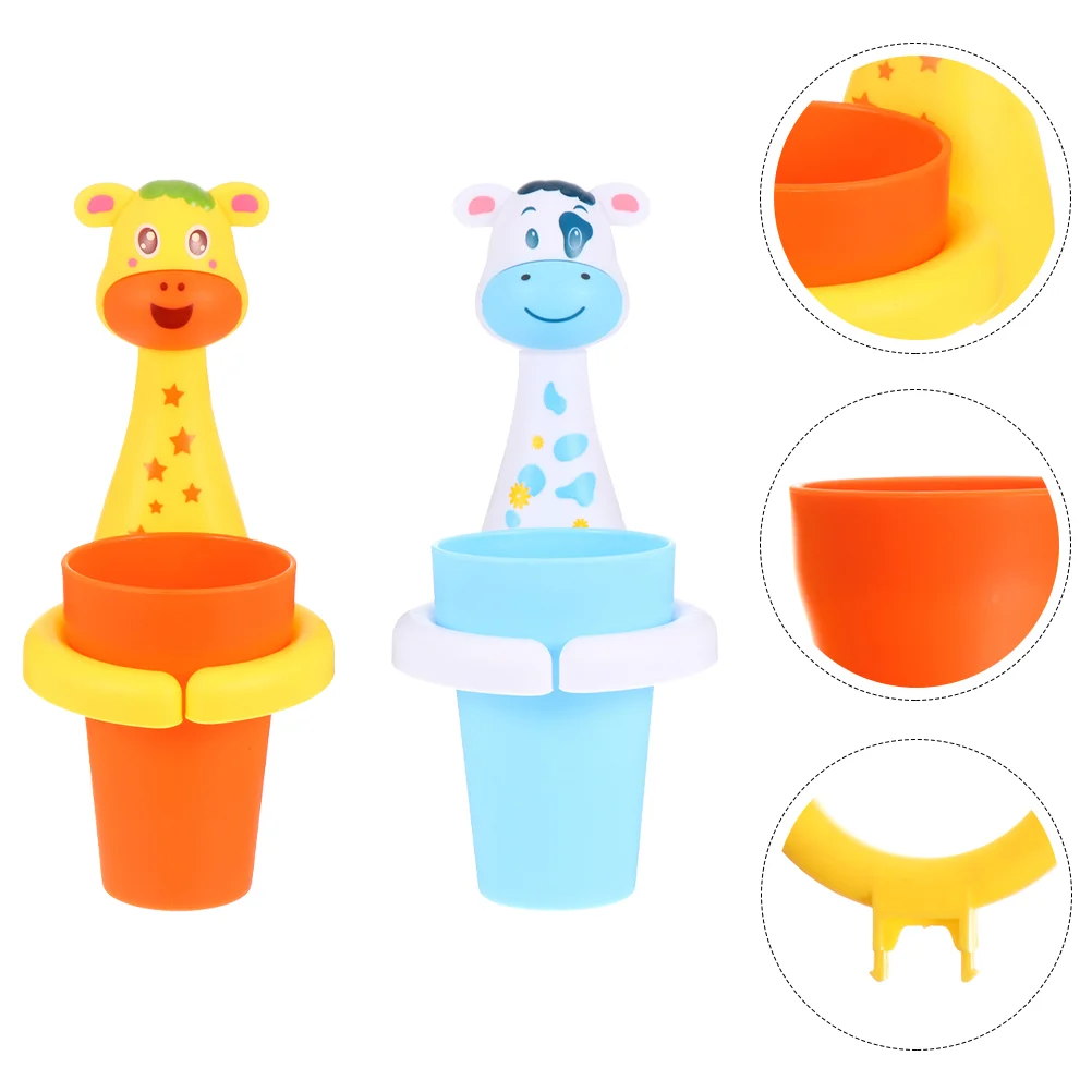 

2 Sets Self-adhesive Toothbrush Rack Bathroom Cartoon Animal Shaped Storage Rack