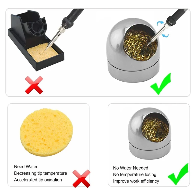 Новинка набор для чистки паяльных наконечников с проводом и держателем |
