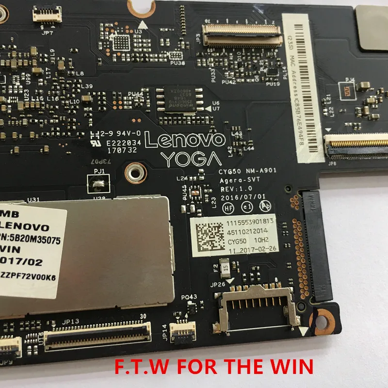 Online 5B20M35075 MB FÜR Para Lenovo Laptop Motherboard Yoga 910-13IKB Laptop CPU I7-7500 UMA 8G NM-A901100 % Probado