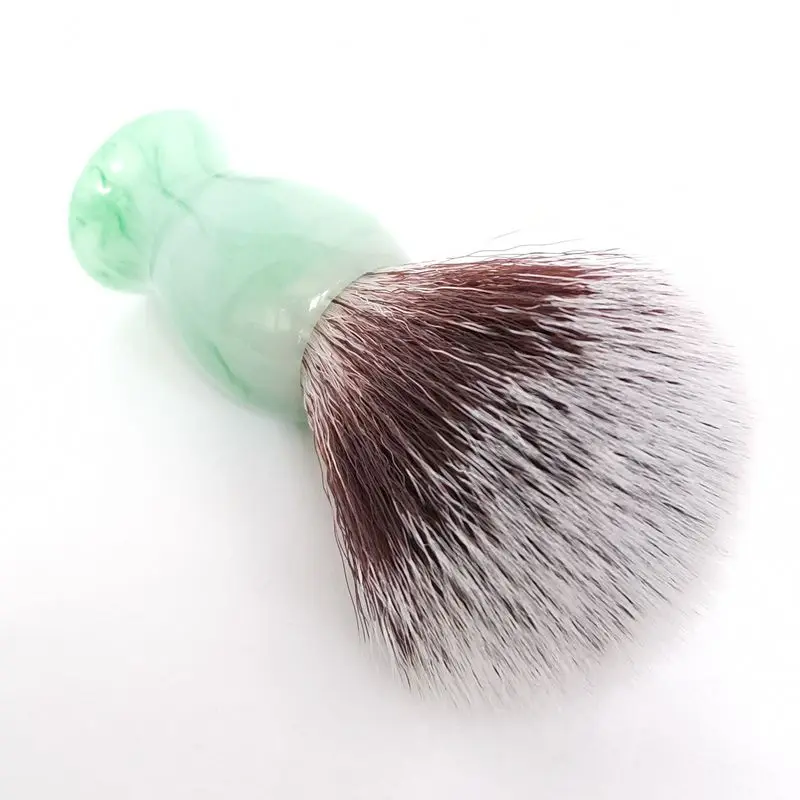 TEYO Synthetic Shaving Brush of Emerald Green Pattern Resin Handle Perfect for Man Wet Shave Beard Brush