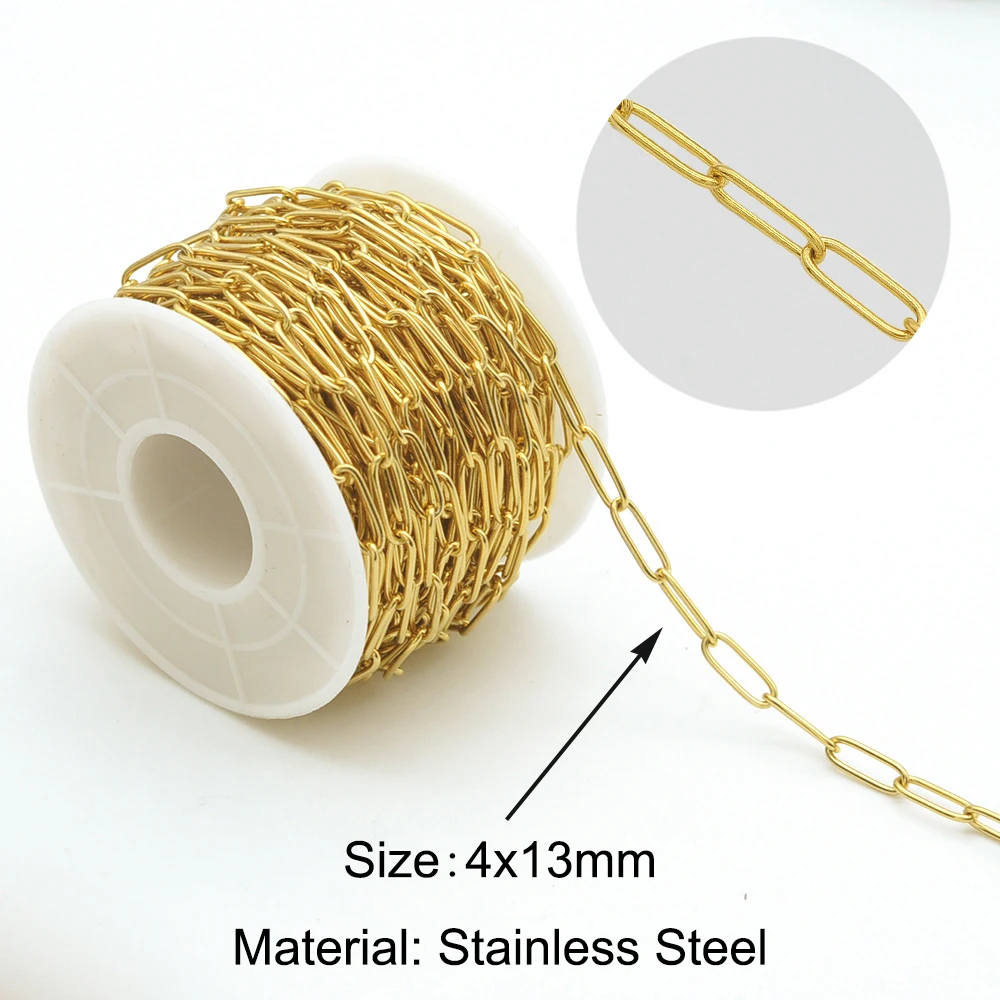 

10 Meters/Lot 4x12mm Square Stainless Steel DIY Chains for Jewelry Making Necklace Bracelet Wholesale