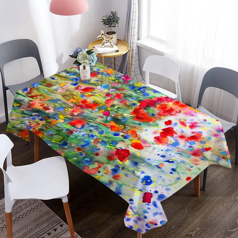 Скатерть 3D с рождественским узором водонепроницаемая ткань для журнального