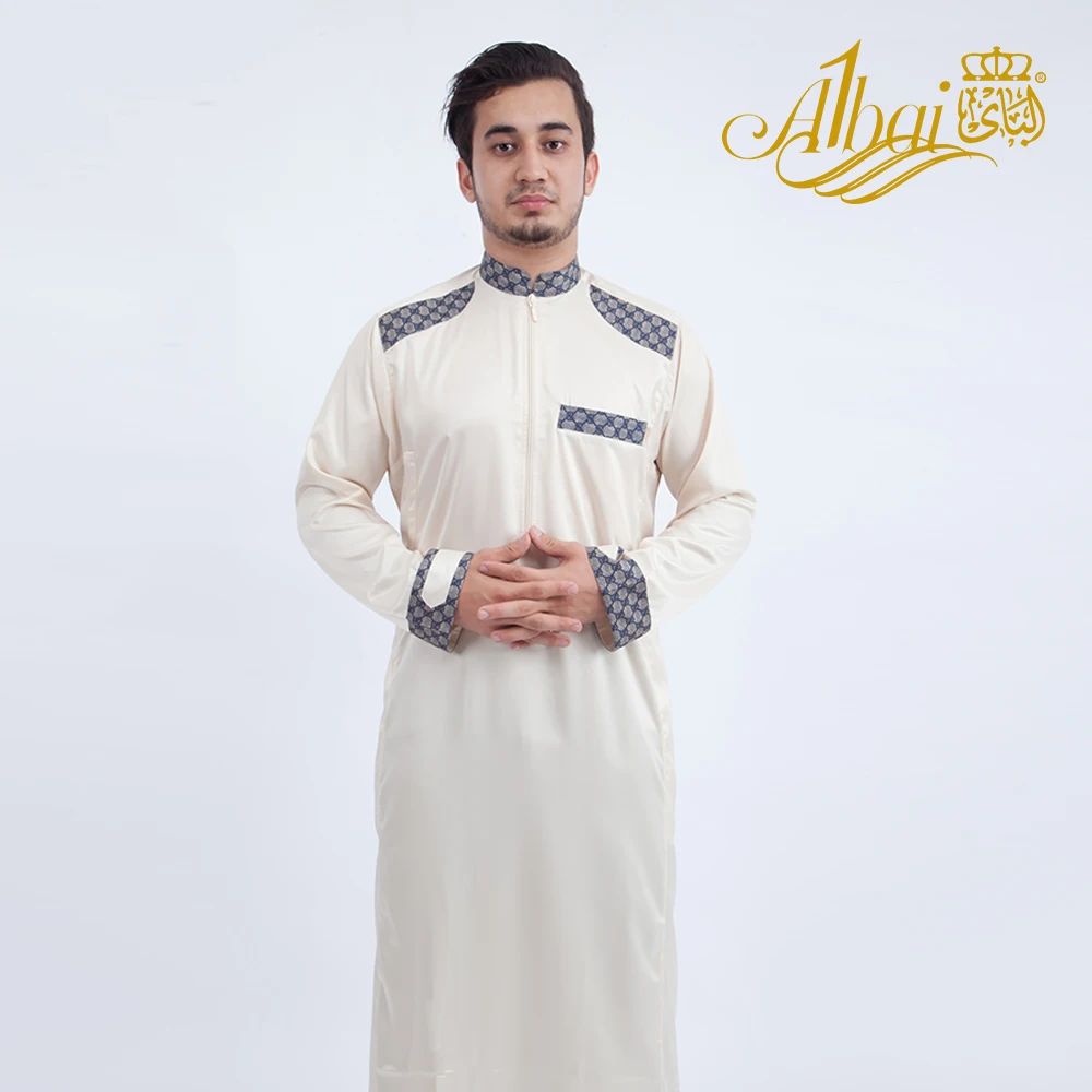 Мужской исламский арабский мусульманский кафтан с воротником-стойкой длинными