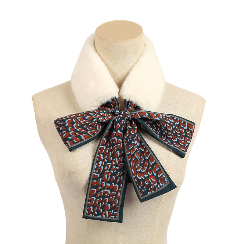 Зимний новый меховой воротник модный шарф из искусственного меха с леопардовым