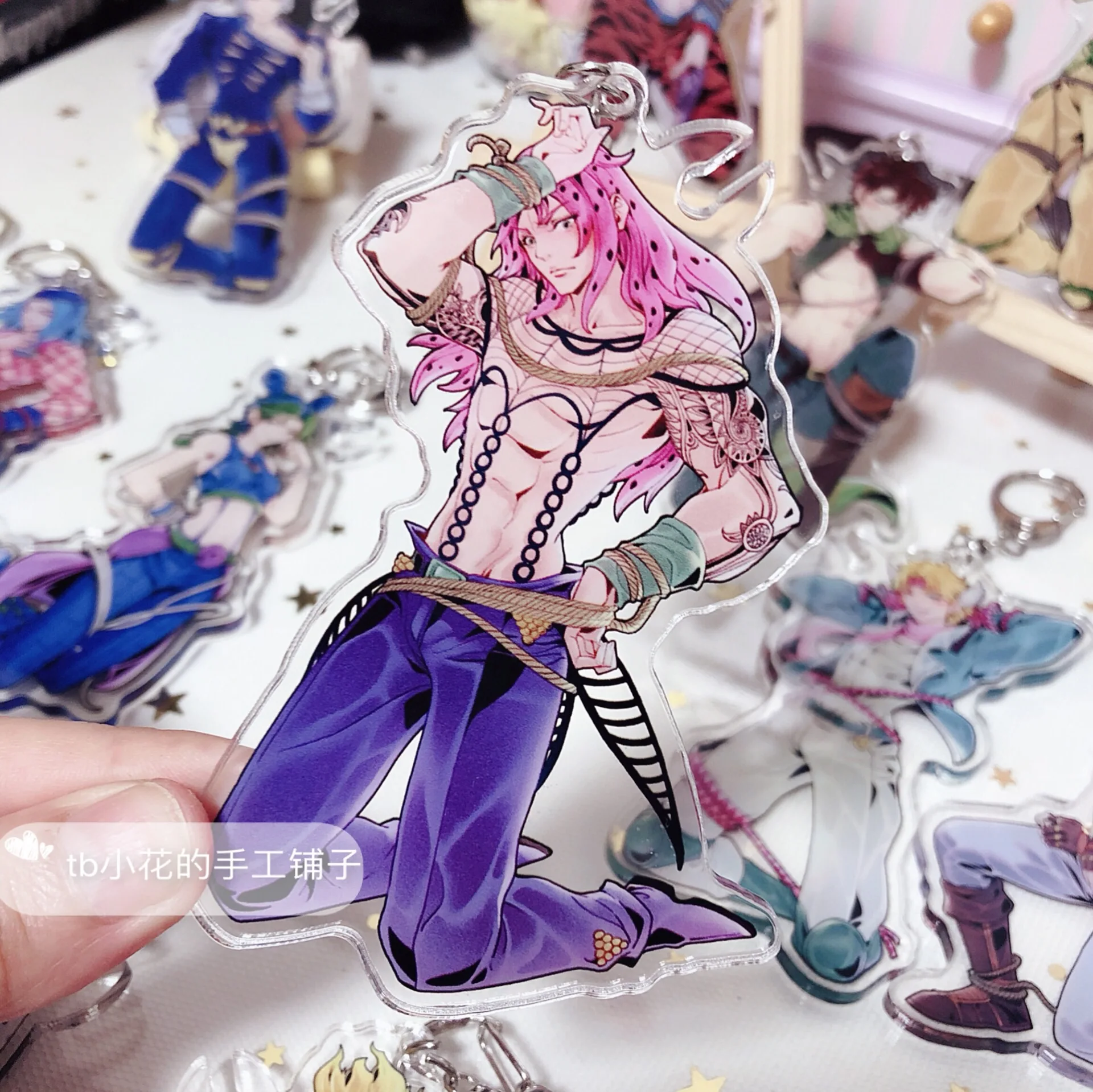 JOJO невероятное приключение Золотой ветер Narancia Ghirga Giorno Giovanna Сьерра-Леоне фигурка Косплей акриловый брелок Подвеска для ключей