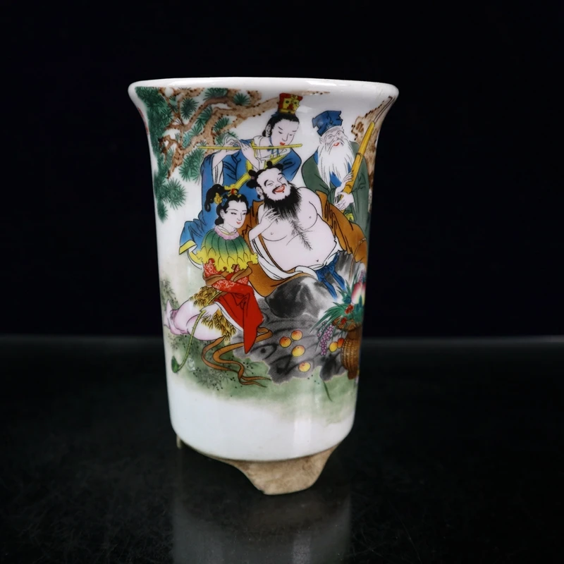 

Китайский famille роза керамическая Пастель фарфор Восемь Бессмертных, горшок для растений, фарфор