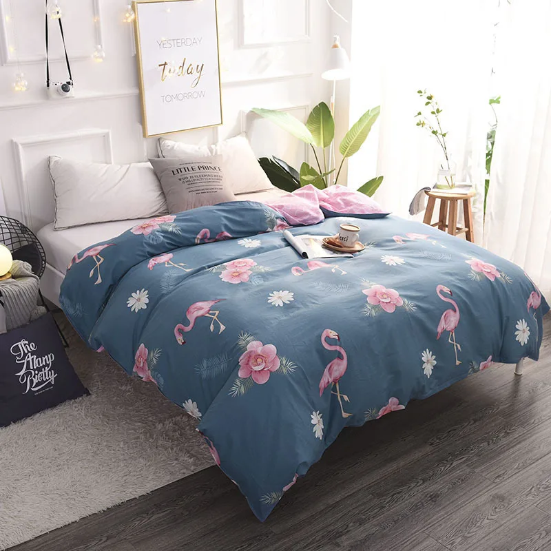 Flamingo Девочки розовый синий пододеяльник один пододеяльник из хлопка 1,5 м 1,8 м постельные принадлежности набор 200x230cn постельные принадлежности сумка студенческий набор постельного белья - Цвет: Flamingo