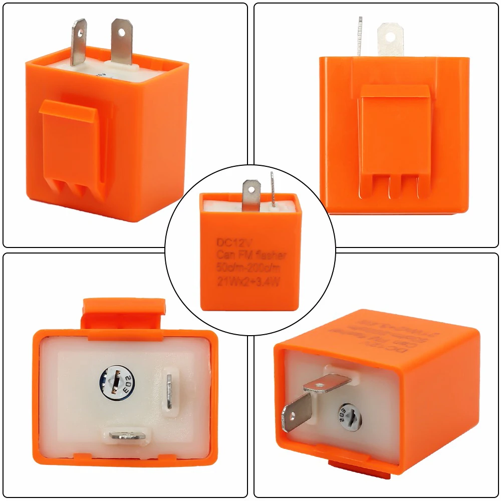 Реле указателей поворотов для LED ламп 2 х контактное 12В с регулировкой частоты