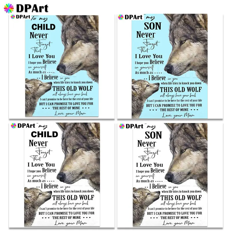 Алмазная картина 5D полностью квадратная/круглая дрель волк буквы Daimond Стразы