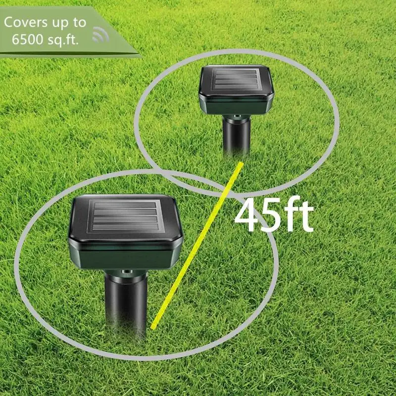 2 шт. ультразвуковой отпугиватель вредителей на солнечной батарее | Дом и сад