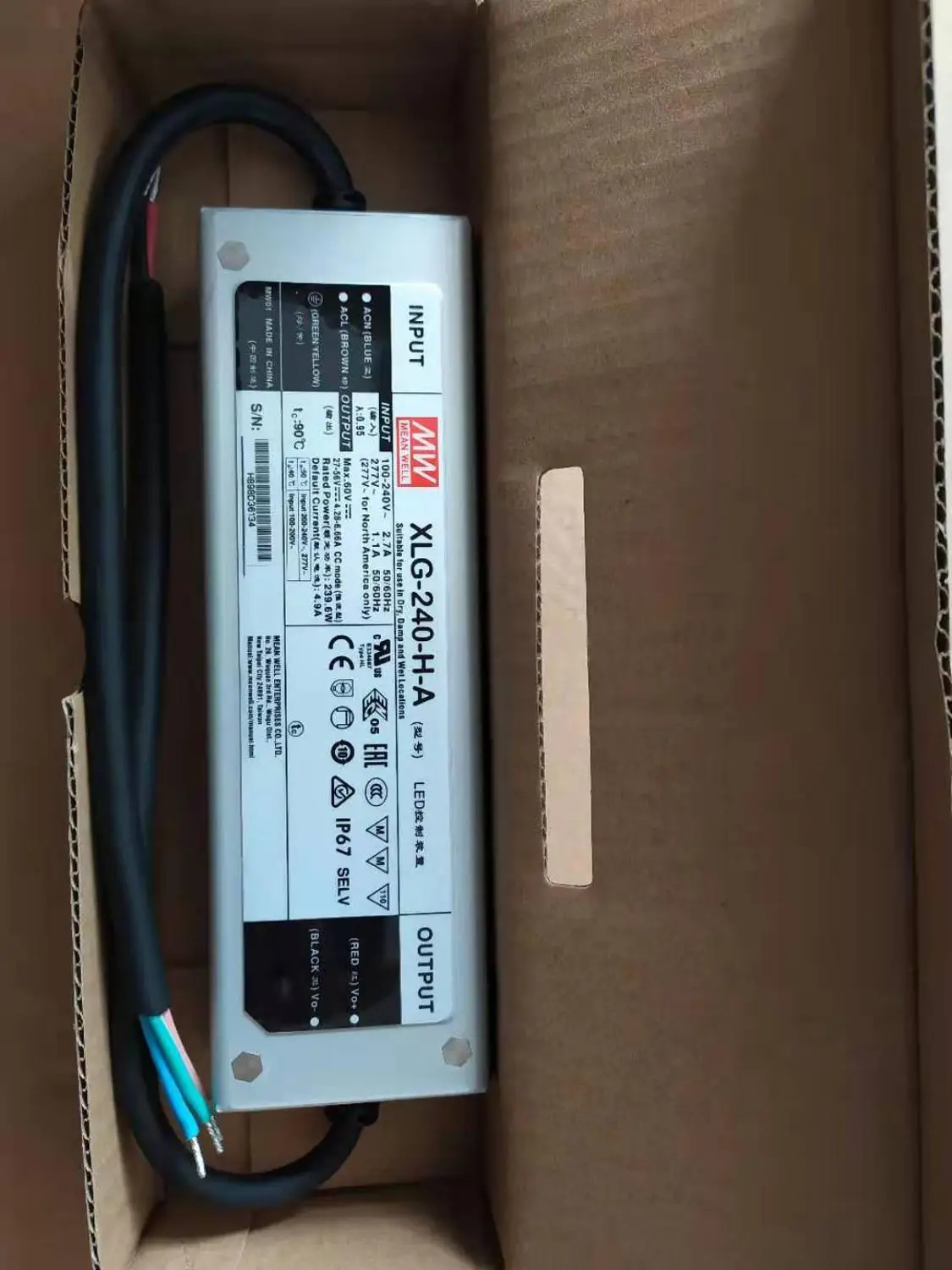 MEAN WELL 240 Вт режим постоянной мощности Светодиодный драйвер XLG-240-H-A