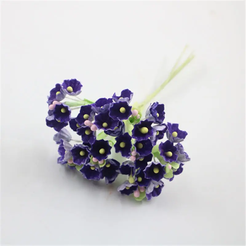 purple 8 шт./лот маленький искусственный цветок розовый ручной работы бумага для свадебного украшения Корона сделай сам подарок Скрапбукинг Ремесло поддельные цветы - Цвет: purple