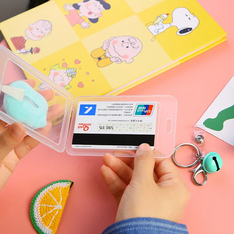 DIY пластиковый прозрачный ID держатель для карт милый мультфильм плюшевые значки