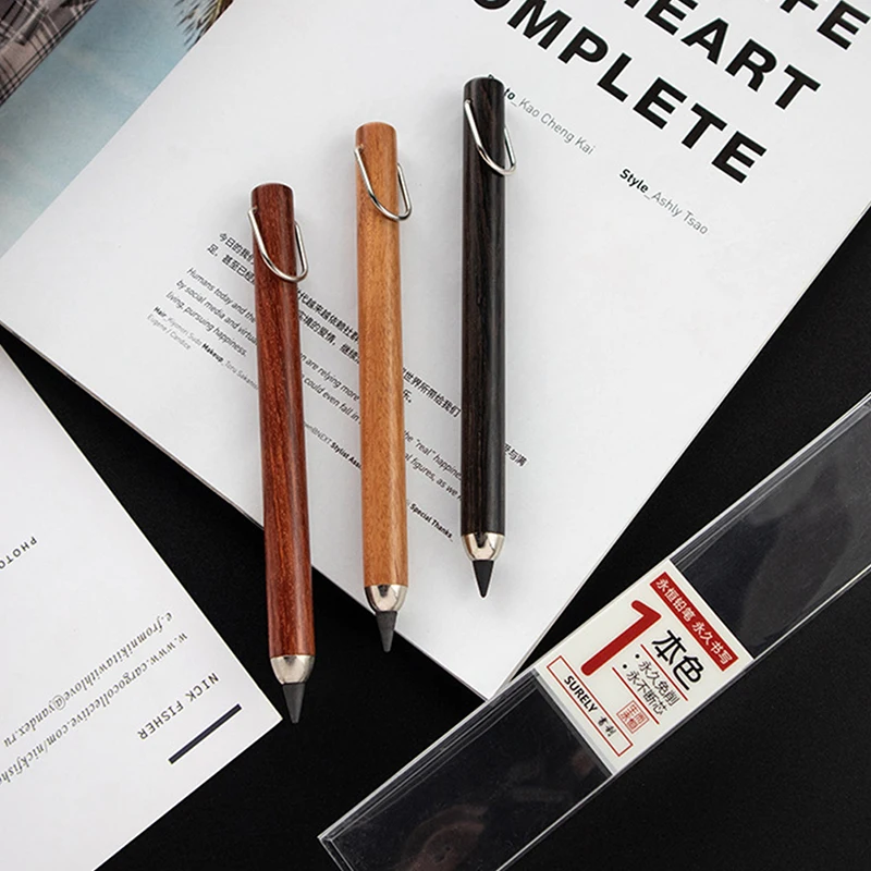 

Деревянный вечный карандаш без чернил неограниченное записи экологически чистые для деловых подписей ручка офисный канцелярский карандаш