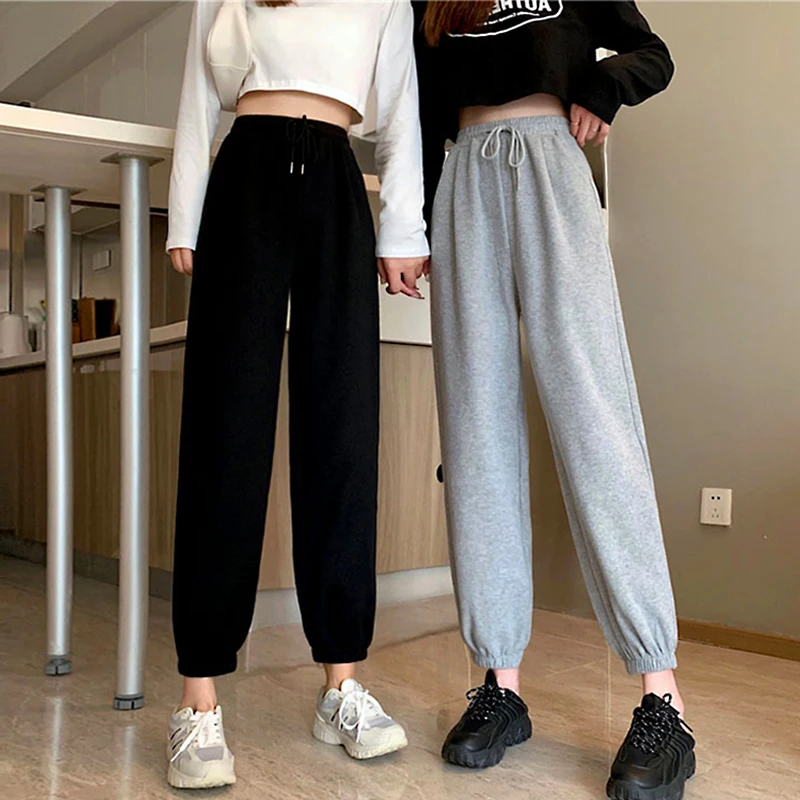 

Женские тонкие джоггеры Ins, свободные универсальные повседневные брюки до щиколотки для студентов в Корейском стиле, весна-осень 2020