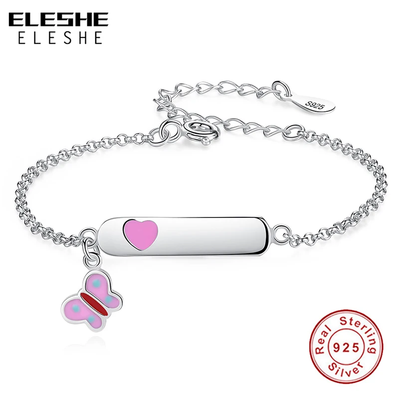 Персонализированный браслет с именем из стерлингового серебра 925 пробы розовая