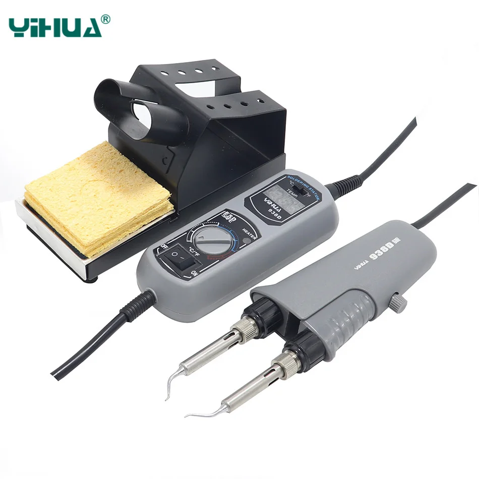 Портативный Пинцет YIHUA 938D 110 В/220 В мини паяльная станция пинцет для ремонта BGA