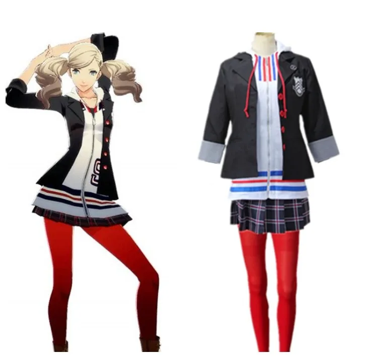Ann Takamaki Косплэй Persona 5 Анны костюм полный комплект униформы куртка рубашка Skir
