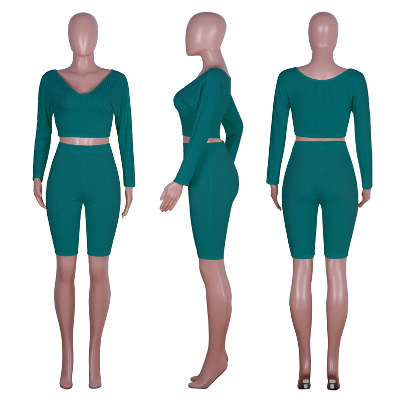 Женский трикотажный костюм Adogirl однотонный повседневный комплект из двух