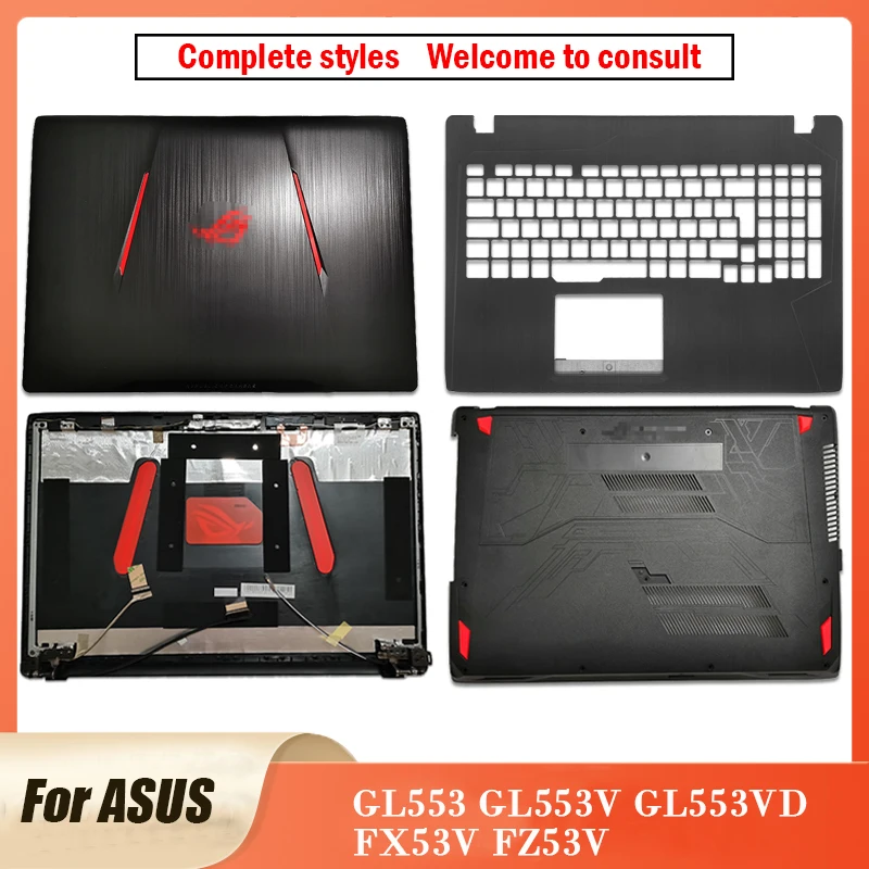 Funda Original para ordenador portátil Asus GL553 GL553V GL553VD FX53V FZ53V, cubierta trasera LCD, reposamanos, cubierta inferior superior, parte inferior, negra