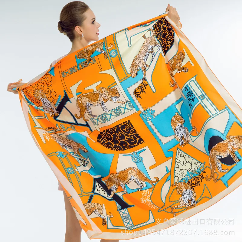 Роскошный брендовый дизайнерский шарф Jaguar с буквенным принтом 130 см саржевый