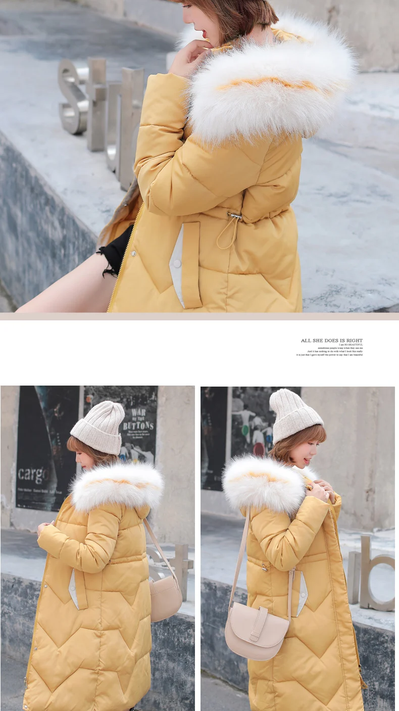 ASLTW зимнее пальто женское Новое с длинным рукавом однотонное Плюс Размер Женская парка с меховым капюшоном парка длинное теплое хлопковое пальто для женщин