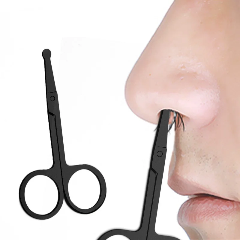 Nose Hair Scissors Mini Stainless Steel Round Head Beauty Tr