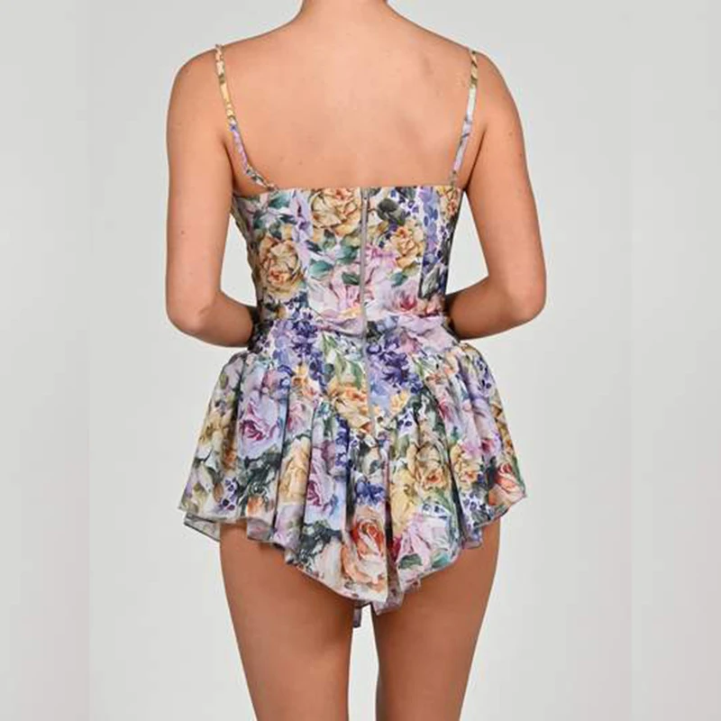 

New Summer Sexy Floral Printed Bodycon Mini Dress for Women 2021 Spaghetti Strap A Line Celebrity Runway Evening Party Dresses