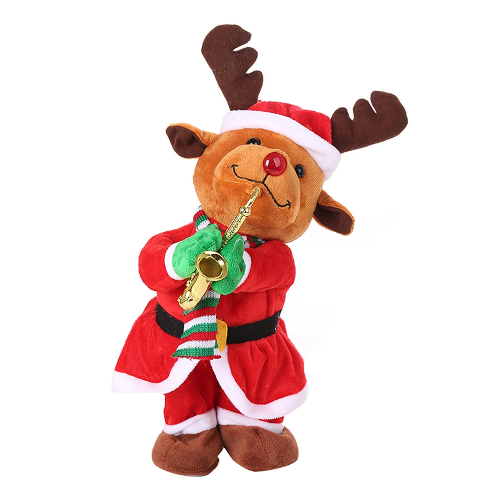 

Lovely Electric Christmas Toy Singing Dancing Plush Doll Desktop Ornament Novelty Christmas Gifts For Kids Christmas Decoration