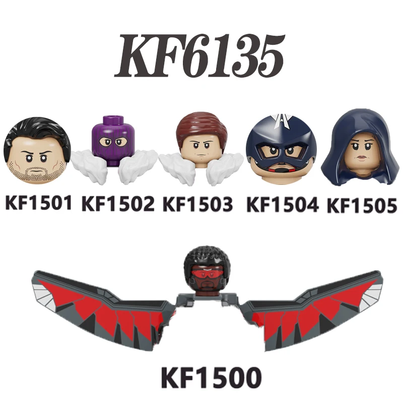 

Movie Series Building Blocks Heads Heroes Action Figures Educational Toys For Children Gifts KF6135