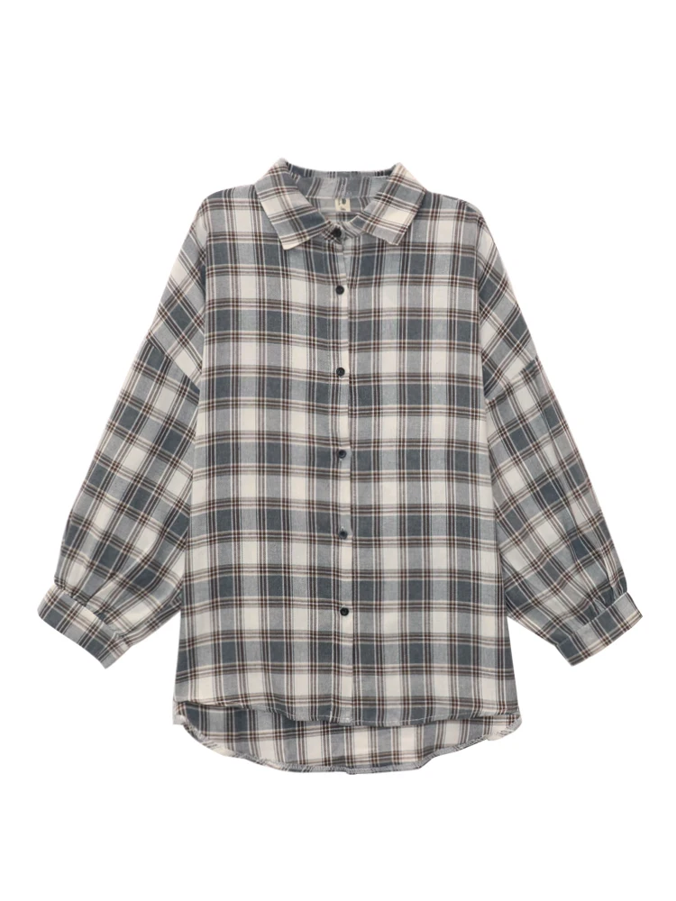

Jacket Women's Summer and Winter plaid shirt is Versatile Korean loose thin style long sleeve Clothes Fashion