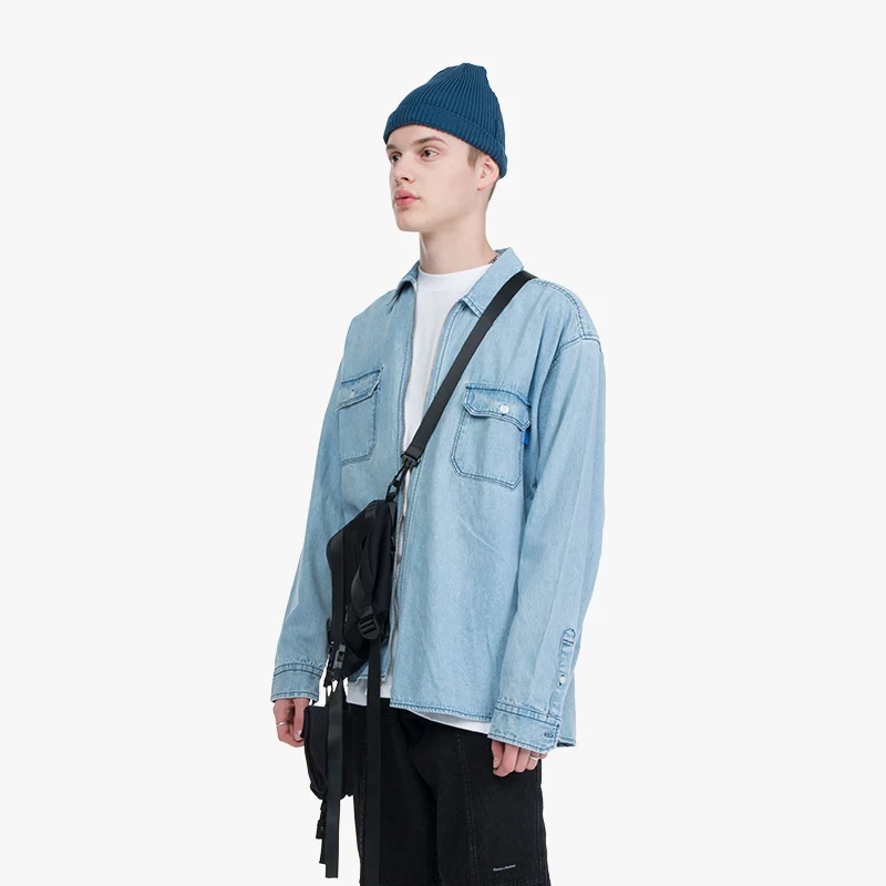 VIISHOW Мужская джинсовая рубашка с длинным рукавом хлопок джинсы кардиган на