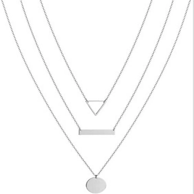 Корейская простая Золотая Геометрическая цепочка-чокер очаровательное женское