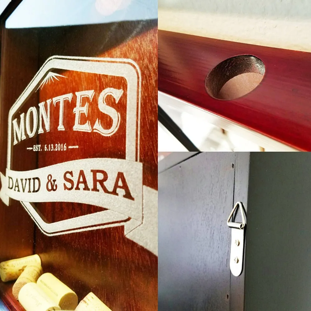 Персонализированный винтажный деревянный держатель для винной пробки