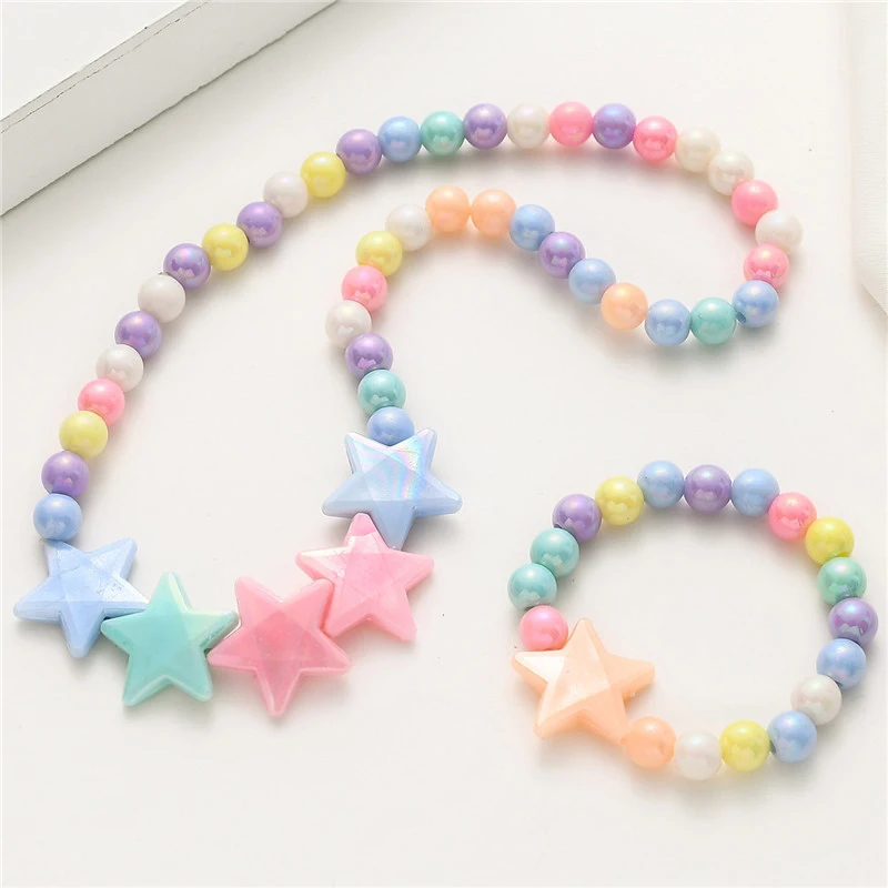 Ювелирное изделие ожерелье браслеты набор для девочки Детские аксессуары