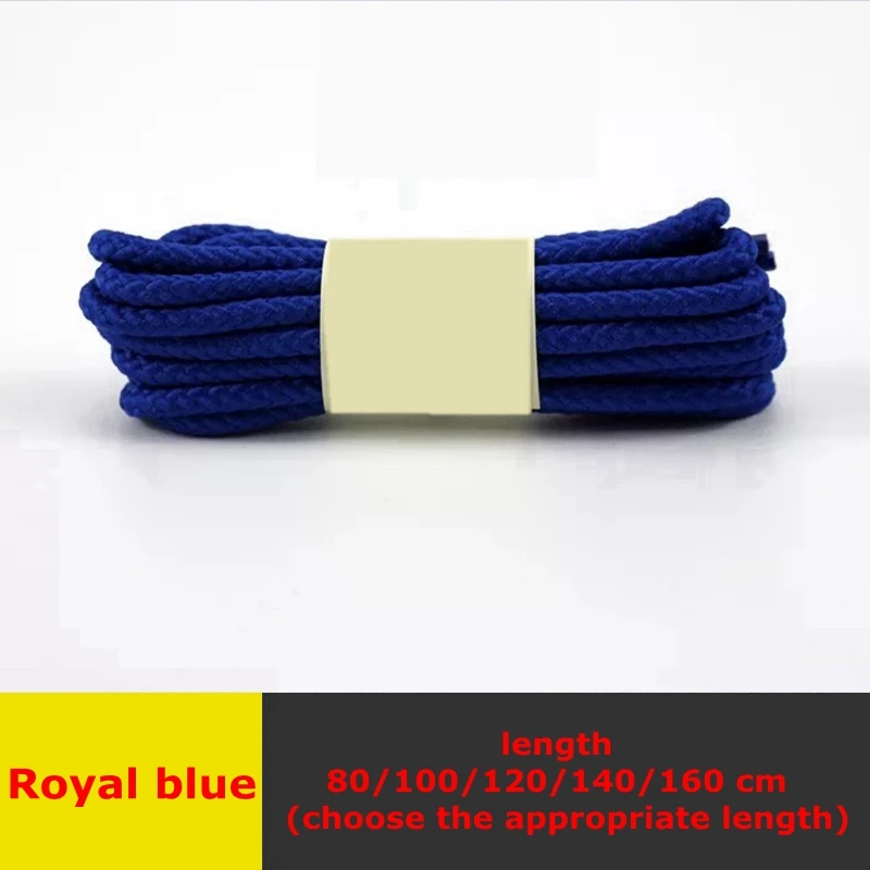 Royal blue 1 пара классические круглые шнурки Уличная обувь для прогулок на шнурках с белой высокой плотностью ткацкие кроссовки для отдыха шнурки унисекс - Цвет: Royal blue