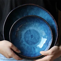 japanese style ceramic bowl noodle soup ramen bowl tableware fruit salad bowls set dark blue kitchen decoration %d0%bc%d0%b8%d1%81%d0%ba%d0%b8 %d1%80%d0%b0%d0%bc%d0%b5%d0%bd