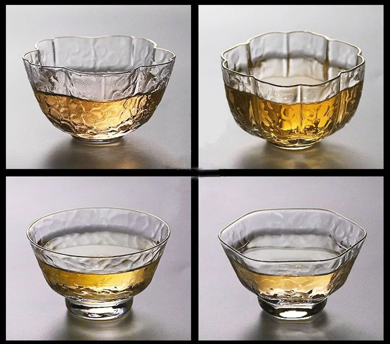 2 шт./лот японская Хрустальная стеклянная чайная чашка с золотым ободком образец