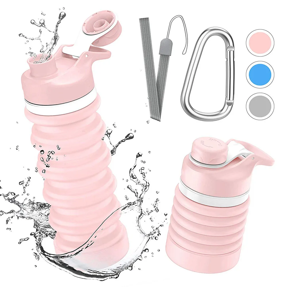 Foldable Water Bottle Sport Portable Spiral Retractable Outdoor Travel Tool Collapsible Silicone Bottles | Дом и сад