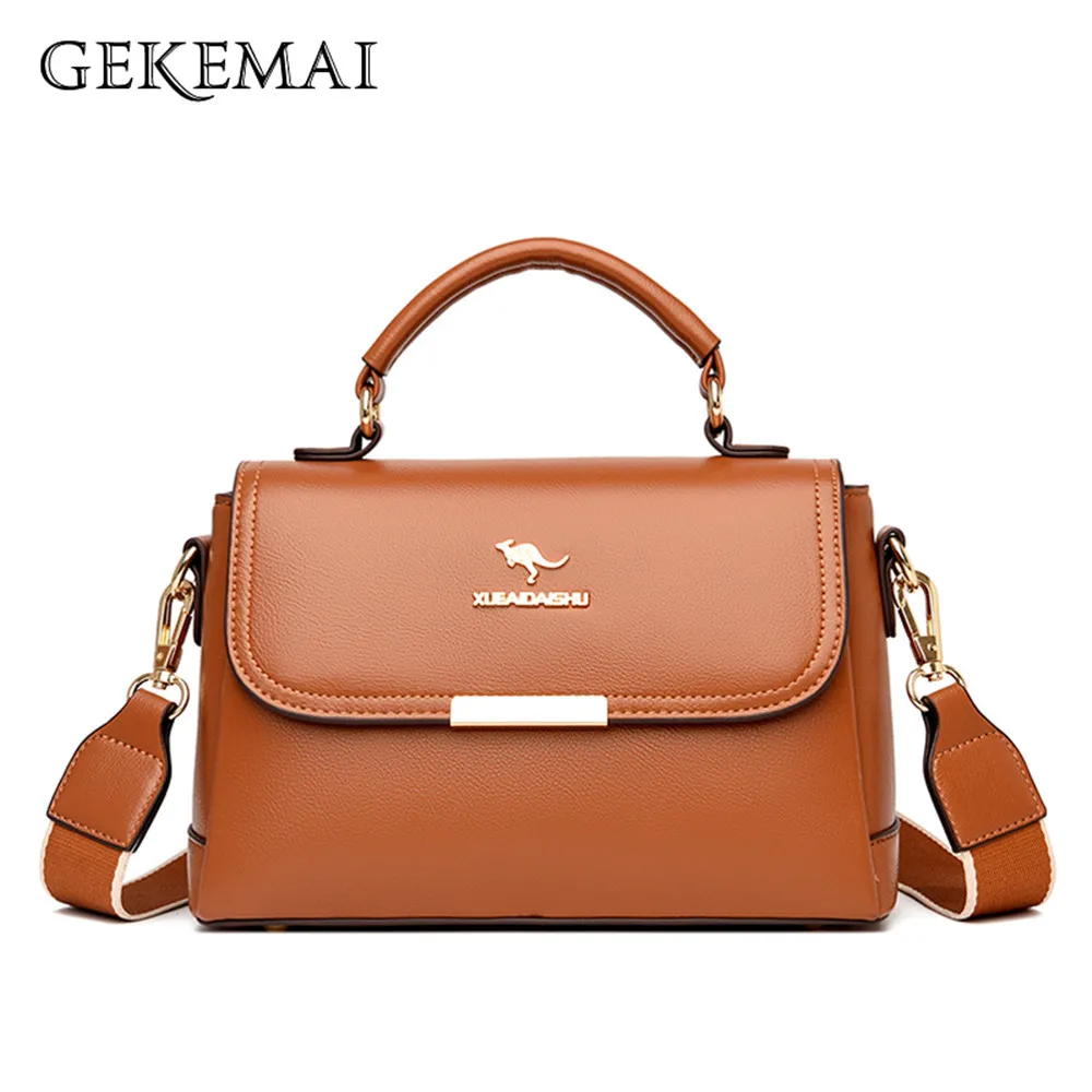 

Multifunctional Designer High Quality Leather Ladies Shoulder Bag Solid Color New Women's Handbag 2021 Fashion Messenger Bags