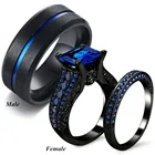Парные кольца мужские кольца Черные синие свадебные женские кольца для влюбленных ювелирные изделия Аксессуары Подарок на годовщину День святого Валентина