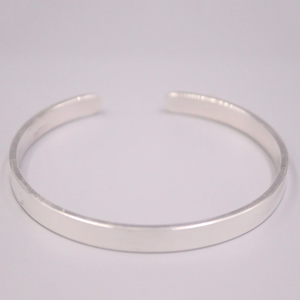 

Real Silver Bangle 999 Fine Silver Women's Pure Silver Bracelet Polish Surface Without Certificate Mother Gift Open Bangle