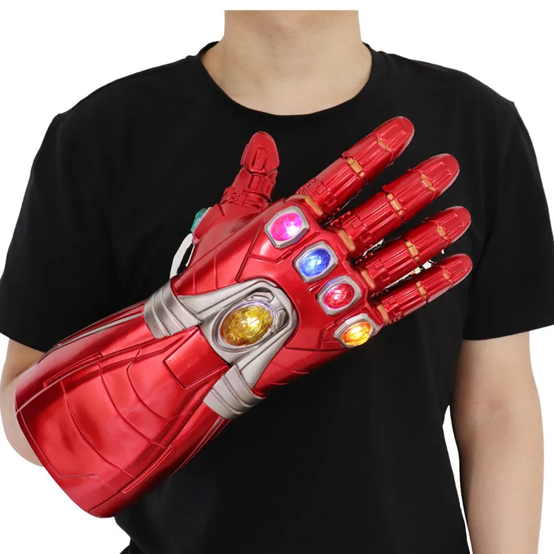 

[VIP] Costume party Final battle super hero Iron hero Gloves LED Light model toys Superhero Action Figure child Cosplay gift