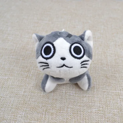 Новинка 10 см Kawaii Kitten мягкий плюшевый Кот Брелок серый сидящий плюшевые игрушки